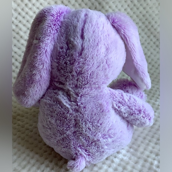 Hug Fun Purple Plush Bunny Rabbit Stuffed Animal Toy Purple Bow Embroidered Feet - Picture 6 of 12